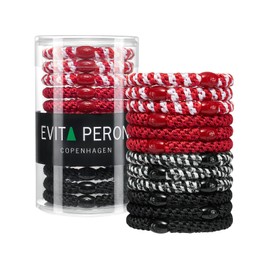 EVITA PERONI 12 Coleteros Elásticos Para El Pelo, Ideales Para Cabello Grueso Y Rizado, Para Mujeres Y Hombres (Rojo Opaco)