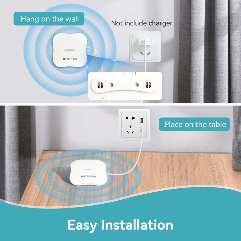 Retekess TH011 WiFi Rechargeable Caregiver Pager,Life Alert System for Seniors,Low