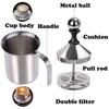 304 Stainless Steel Double-layer Manual Foamer for Milk Coffee, etc.