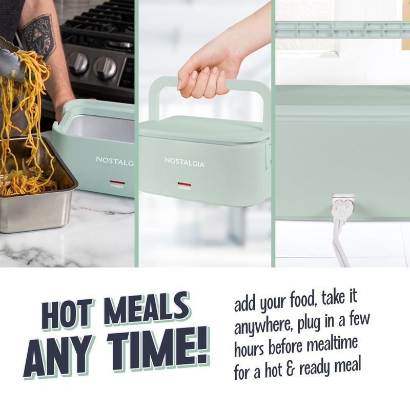 Nostalgia 32-Ounce Heated Electric Lunch Box – Travel Size 4
