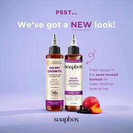 Soapbox Oh My Growth, Alargador Tratamiento De Refuerzo De Vitaminas Para Todo Tipo De Cabello Con Biotina, Colágeno Vegano Y Vitaminas A Y C, Sin Parabenos Ni Crueldad, Para Cabello