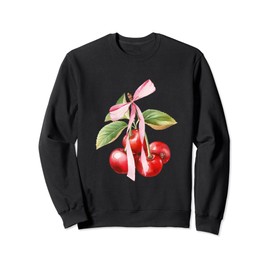 Coquette Bows with cherries Cute Coquette girl clothes Sweatshirt