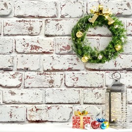 White Brick Wallpaper Peel and Stick Faux Rustic Brick Contact paper 118inL 17.3inW Self Adhesive Removable Wallpaper for Bedroom Fireplace Kitchen Backsplash Waterproof Contact paper for Walls