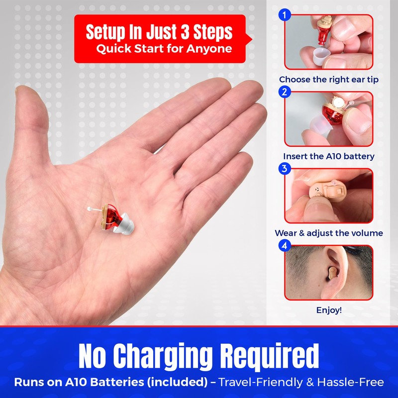 Premium Compact In-Ear Digital Sound Enhancer - Near-Invisible Noise-Reducing Audio