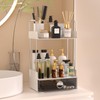 Bathroom Counter Organizer, 2 Tiered Organizer Countertop with Drawer, Makeup