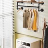 Yawinhe Industrial Pipe Clothes Rack with Top Shelf, Wall Mounted