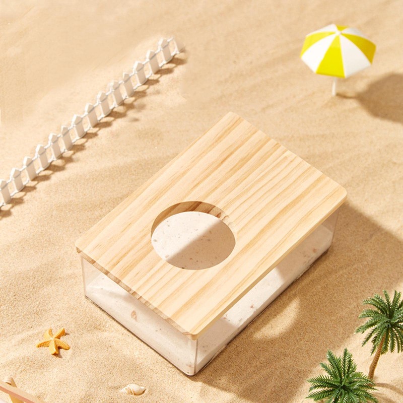 Baoblaze Hamster Sand Bath Container, Acrylic Shower and Digging Room