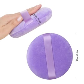 10.5 cm Round Powder Puff, Ultra Soft Washable Body Powder, Reusable Powder Puff Large Velour Face Powder Puff Loose Powder Puff Wet and Dry Powder Box