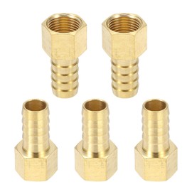 sourcing map Brass Barbed Fitting 3/8" NPT Female to 1/2" Hose ID for Home Brew Pipe Fitting Direct Thread Durable Construction
