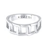 Kuzzoi Solid Men's Ring (8 mm) in Curb Design Polished