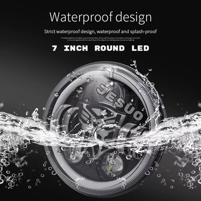 JESUO For Dodge D100 D200 D300 Pickup 7inch Round LED