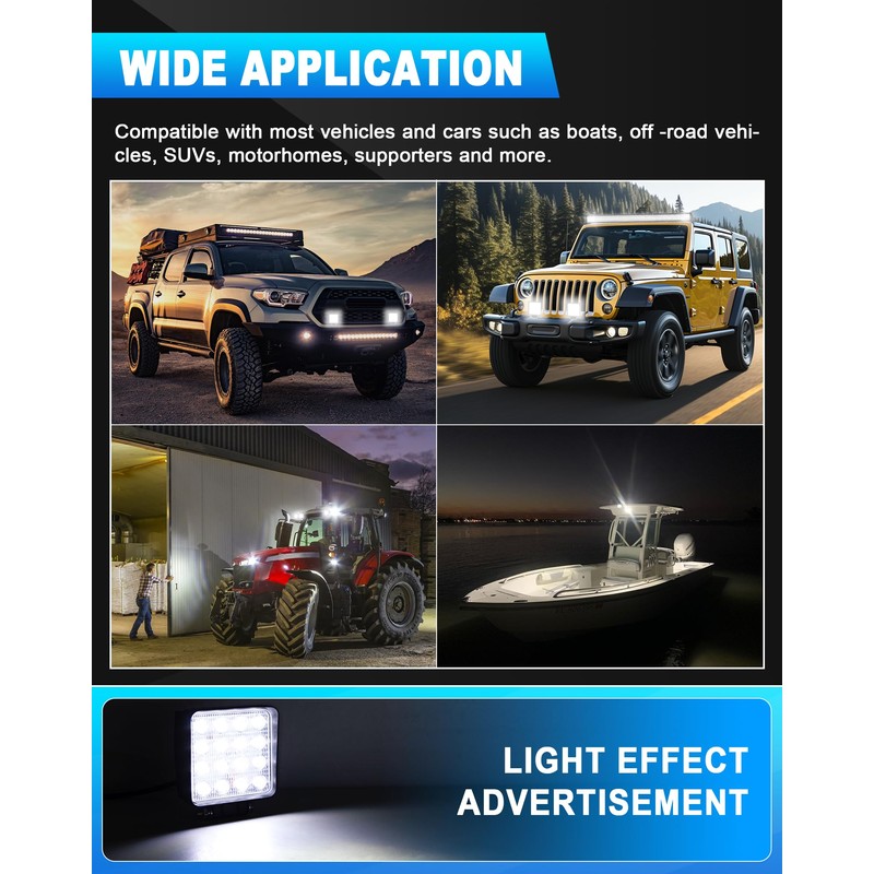 SKYWORLD 12 V 48 W LED Work Light, 4 Inch