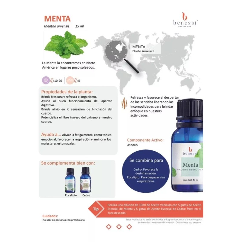 Benessi Home Interiors Menta Aceite Esencial Benessi Aromaterapia Difusor Masaje