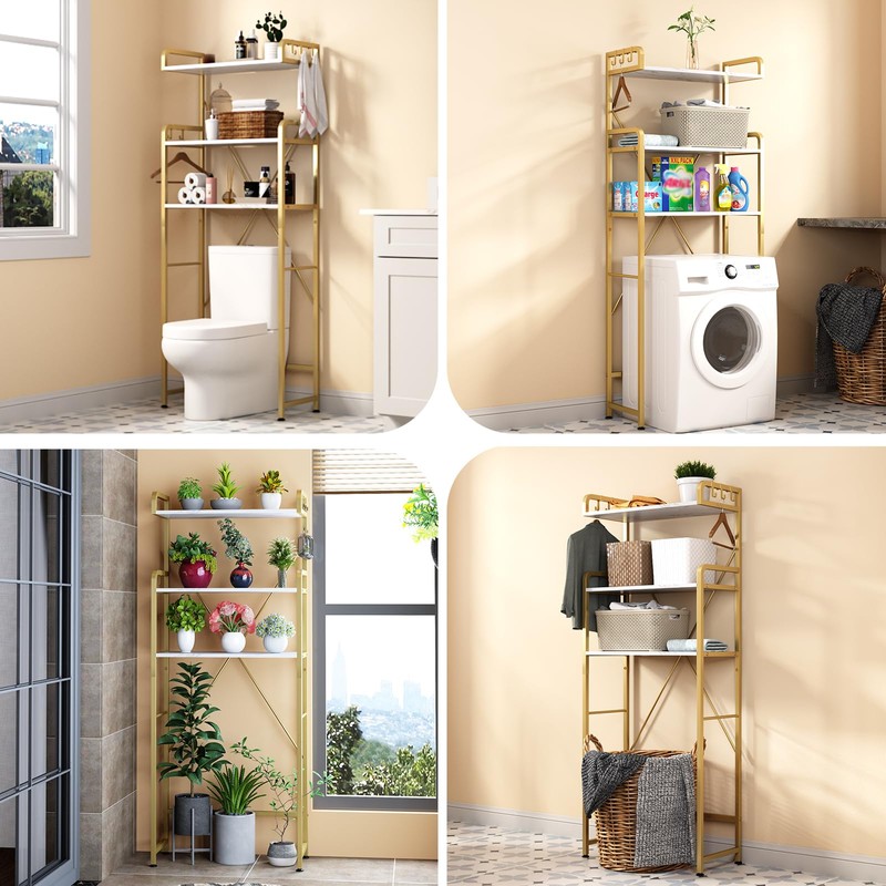 Over The Toilet Storage Rack with 3-Tier Shelves, Space Saver