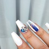 Majestic Blue Line Handmade Nail Tips - Natural / 마제스틱