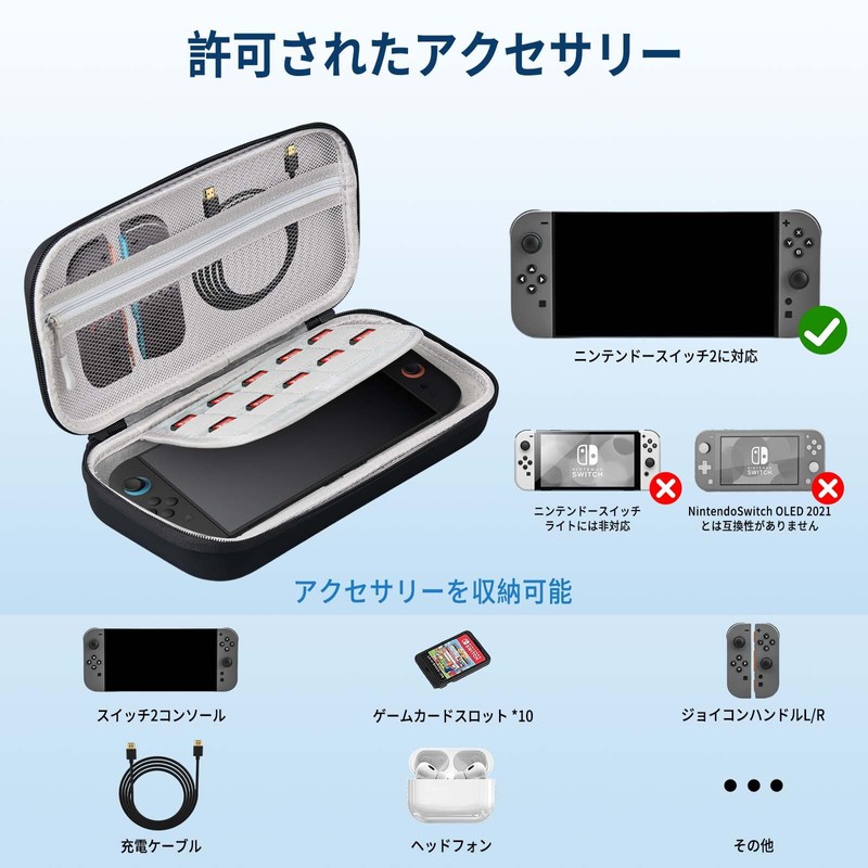 【2025新登場6-in-1】Switch 2用ハンドバッグ PhyiFlbey Switch ケース スイッチ収納 バッグ 大容量 スイッチ2 保護カバー