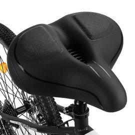 TONBUX Wide Bike Seat for for Men & Women, Comfortable Peloton Bike Seat Cushion, Large Bicycle Seat for Stationary, Exercise, Ebike, Cruiser, Mountain Bike