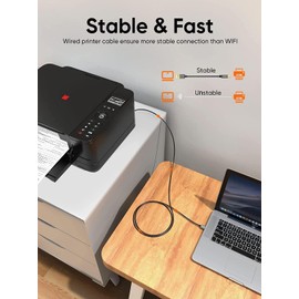 CableCreation USB Printer Cable 5FT, USB 2.0 Printer Cable to Computer, USB A to USB B Printer Cord for HP, Brother, Epson, Canon, Piano, Dac, Aluminum Case, Space Gray 1.5m