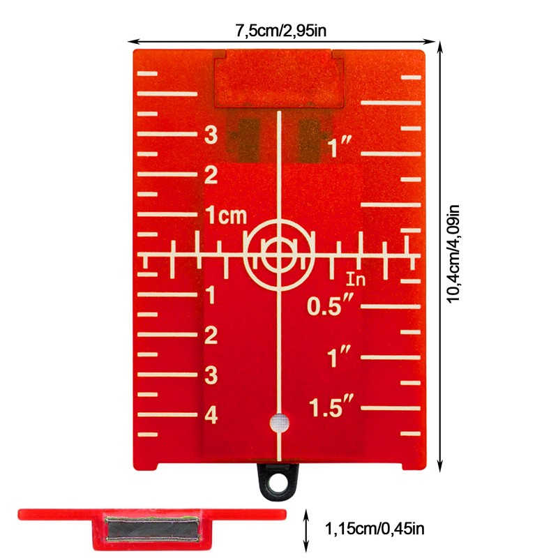 Red Laser Target, Laser Target with Reflectors, for Improving Laser