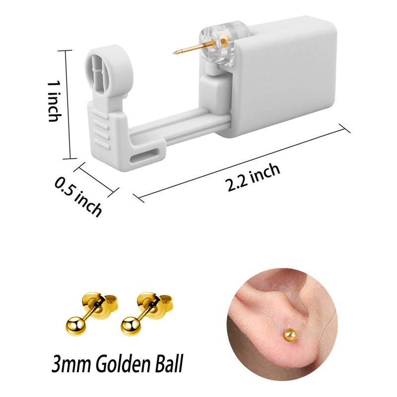SLVIEKAE Ear Piercing Kit, 2-Pcs No Pain Easy Use at