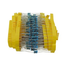 KKHMF 600 PCS Electronic Component Resistance Bag, 1/4 W Metal Film, 1% Five Color Ring, 30 Types, 20 Pieces Each
