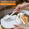 Attoshow 5-Pack Heavy Duty Scrub Brushes Set with Wooden Handles,