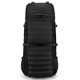 Mardingtop 75L Tactical Military Backpack Molle Hiking Backpack Travel Internal Frame Backpack with Rain Cover Suitable for Hiking Camping Mountain Travel military backpack Multifunction Camo military backpack camping  backpack heavy  duty - Color: black