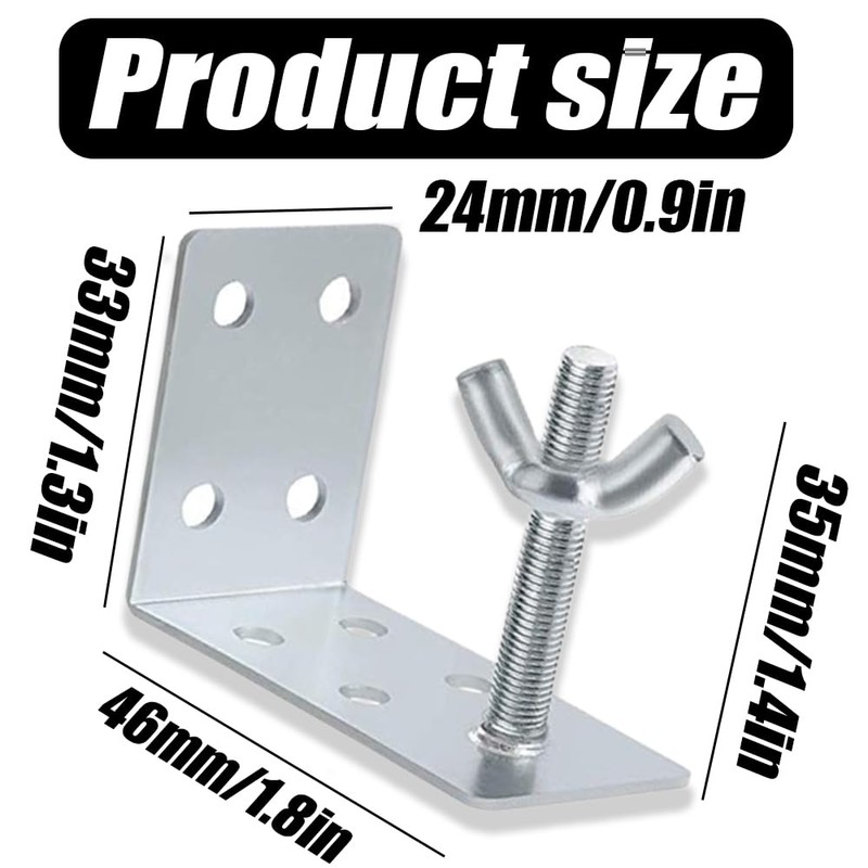 Quweiz 4 Pcs Roman Shade Brackets, L Bracket and Wingnut,