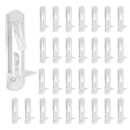 Uenhoy 50 Pcs Plastic Locking Shelf Pins, Clear Self-Locking Shelf Support Pegs Cabinet Shelf Clips Shelf Pegs Fits 6.9mm Diameter Hole & 3/4" Thick Shelves