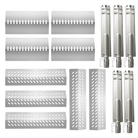 LPTNFRTN Stainless Steel 5pcs 16631 Flame Tamer Flavor bar and 4pcs 16520 Heat Plate Shield with 5 pcs 16516 Burners for Bull Grill Replacement Parts,for Blaze Lion Cal Flame G Series 5 Burner Grill