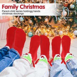 GEEHUA Weihnachtssocken, Hand in Hand Magnetische Socken zum Händchenhalten, lustige originelle Socken, Baumwollsocken in Mittelrohrform Weihnachtssocken für Paare, Geschenke für Familie Männer Frauen