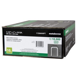 Metabo HPT 16 Gauge Galvanized Roofing Staples for N5024A2, 1-Inch x 1-1/2-Inch, 10000 Count (11304HHPT)