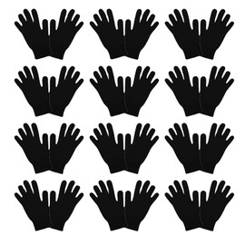 12 Pairs – Thermal Gloves for Men Women Unisex - Magic Stretch Gloves Mittens – Ideal warm Men Women's gloves for Winter Spring Wear – Winter Warm – Indoor And Outdoor – One Size – Black - Multipack