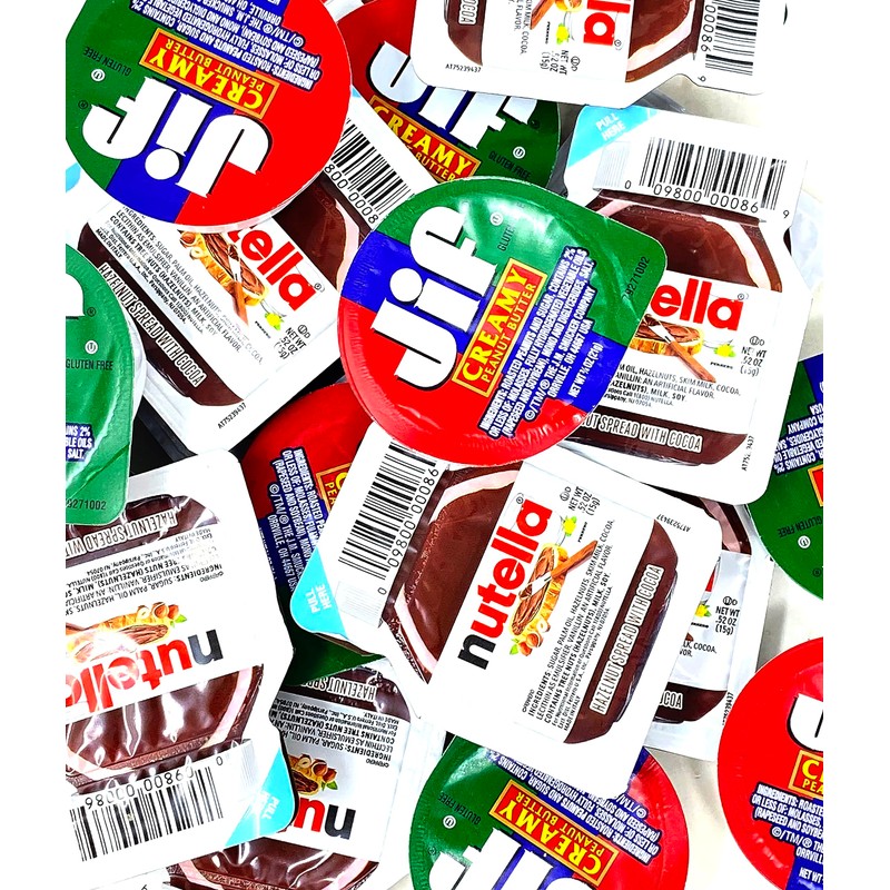 Crait Nutella Chocolate Hazelnut Spread, 0.52 oz and Jif Peanut