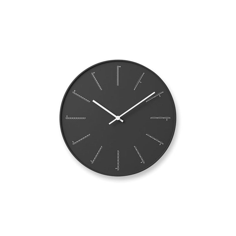Lemnos Wall Clock Divide Analog Black divide NL17-01 BK Lemnos