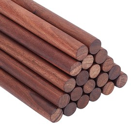 OLYCRAFT 20 Pcs Walnut Dowel Rods 14.9cm Long Walnut Wood Sticks 10mm Unfinished Round Sticks Wooden Carving Blocks Wooden Sticks for Building Model Material DIY Craft Supplies - Coconut Brown