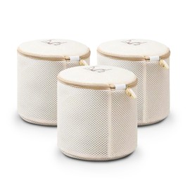 Logei Laundry Net Bra, Pack of 3 Bra Wash Bags for Washing Machine with Premium Zip, Durable Nets Laundry Bags for Washing Bras Protect the Bra in Shape, Mesh Laundry Bag Set for Socks