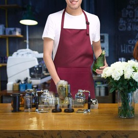 Auranso 2 Pack Aprons, Adjustable Neck Chef Apron with 2 Pockets Kitchen Cooking Apron for Women Men Home Baking Gardening BBQ Craft Restaurant Orange