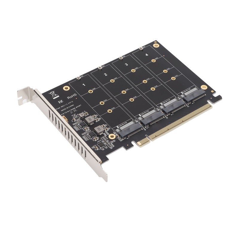 Adapter Card NVME M.2 to PCIE X16 4 Ports 32Gbps