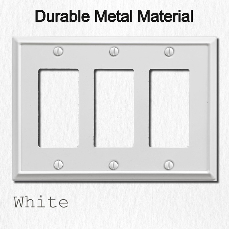 OKAWYC Triple Decorator Light Switch Cover Aria Metal Wall Plate,