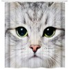 Unbranded Funny-Cat with Big Face Bathroom Shower Curtain Fabric Polyester