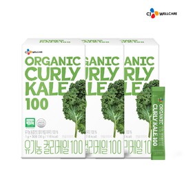 Hanppuri CJ Wellcare Organic Curly Kale 100 (1g per packet) 30 packets, 3 units / CJ웰케어 유기농 컬리케일 100 (1포당 1g) 30포, 3개