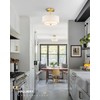 AUTELO Semi Flush Mount Ceiling Light, 12" Gold Light Fixtures