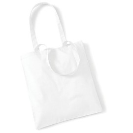 Westford Mill Unisex's WM101WHIT Wm101 Promo Bag for Life-White One Size