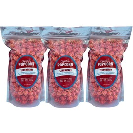 Signature Popcorn, 3-Pack Large Resealable Bags, Strawberry, Gourmet Popcorn Snack, Gluten Free