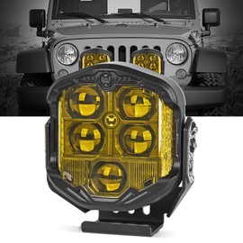 YYSESRT 7 Inch 95W Amber Yellow Offroad Light with High Low Beam, 10800LM High Brightnes Driving Light for Wrangler, Pickup, Truck, SUV, UTV, 4x4, 1PC