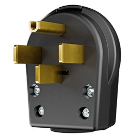 Nema 14-50P Plug 50 Amp 125/250 Volt DIY Plug, 50Amp 4-Prong Dryer Plug for Dyer and Ranges, Work with Cable OD Max. 1.06 Inch