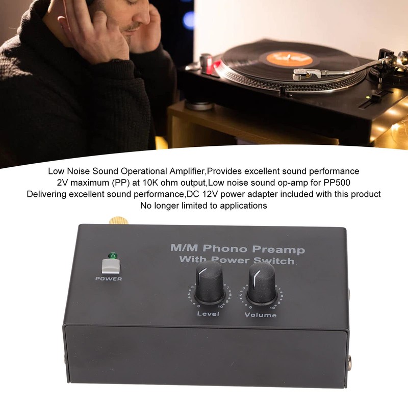 PP500P Phono Turntable Preamp, Dual Gain Electronic Audio Stereo Phonograph