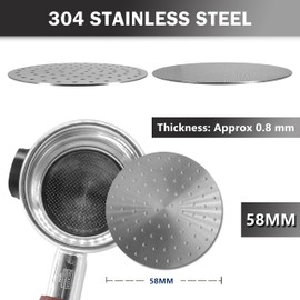 NEOUZA V3 Espresso Stainless Steel Swaddling Strainer 58.5mm 0.8mm Thick Barista Coffee Strainer Basket