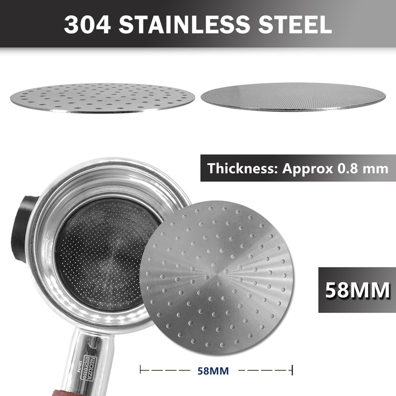 NEOUZA V3 Espresso Stainless Steel Swaddling Strainer 58.5mm 0.8mm Thick